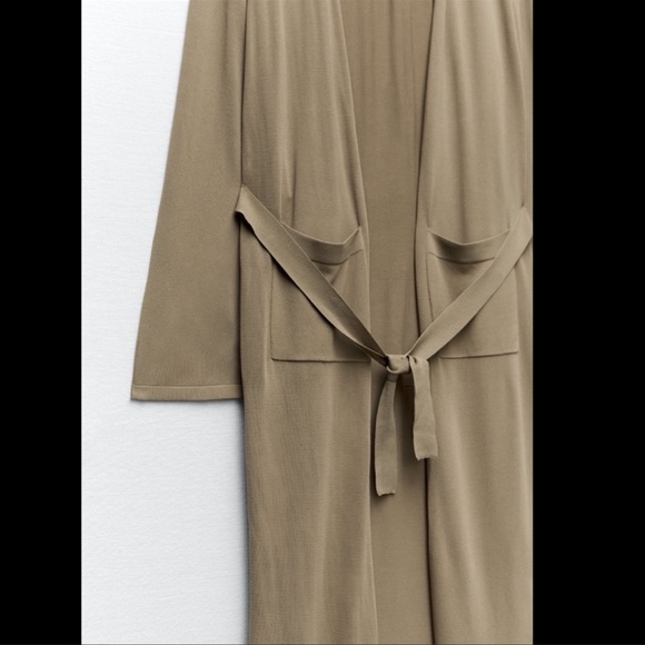 ZARA LONG KNIT JACKET WITH POCKETS | SIZE: L | NWT - Picture 8 of 9
